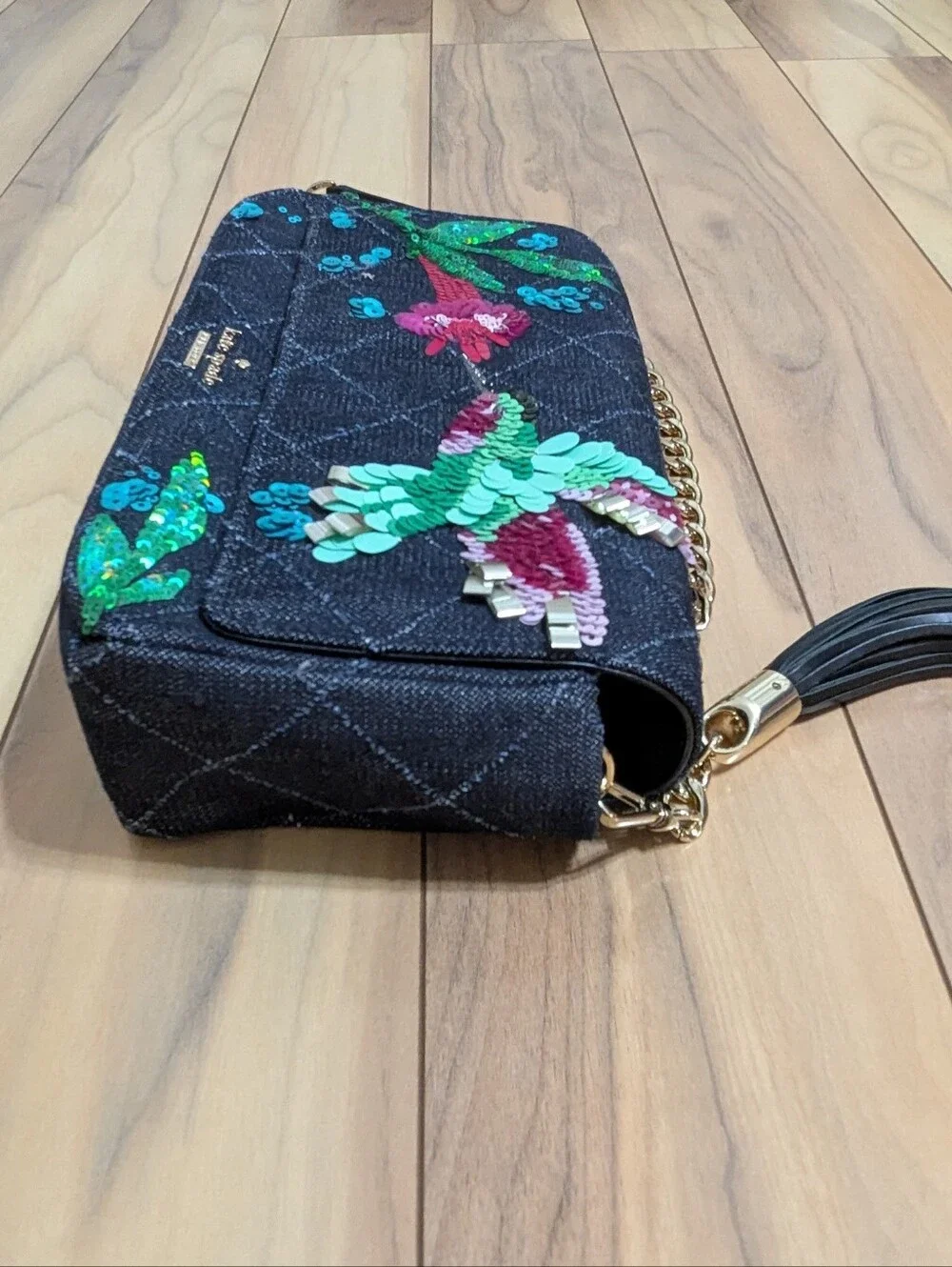 EUC! Kate Spade New York Emerson Place Hummingbird Sequin Embellished Bag